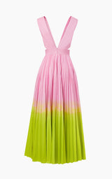 X-Front Dress with Pleated Skirt