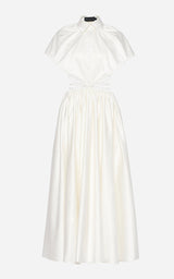 Satin Cotton Dress with Open Bubble Top