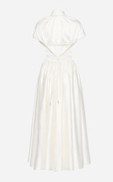 Satin Cotton Dress with Open Bubble Top