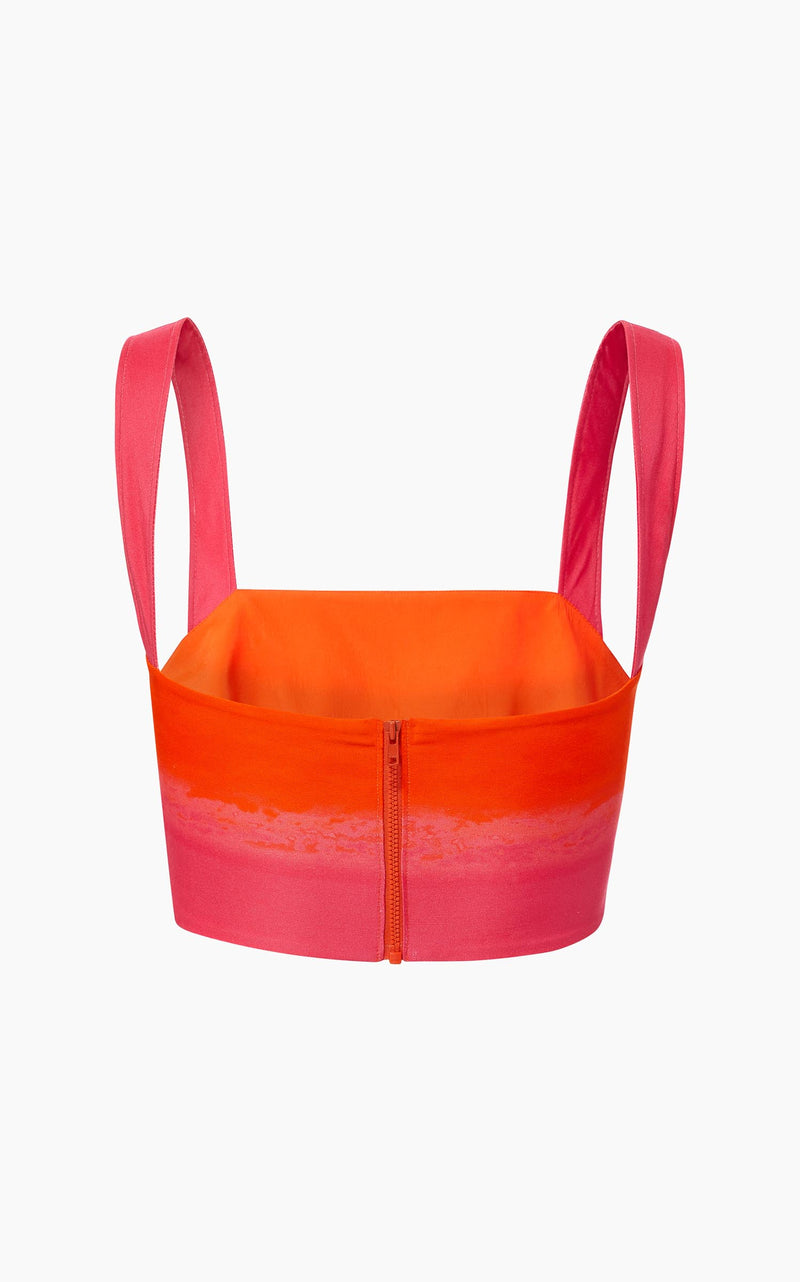 The Mila Crop Top in Orange and Fuchsia