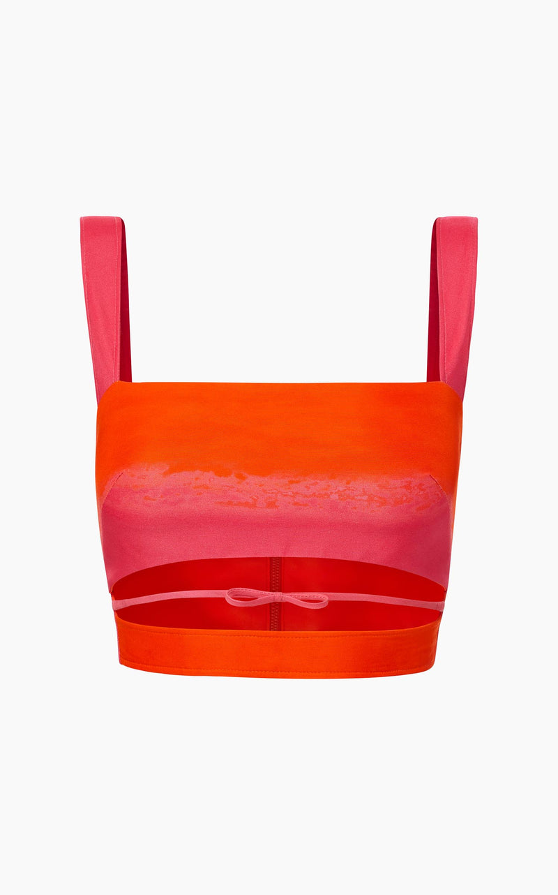 The Mila Crop Top in Orange and Fuchsia